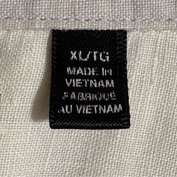 Saks Fifth Avenue White Linen Classic Fit Short Sleeve Men XL Button Down Shirt. - Picture 9 of 11